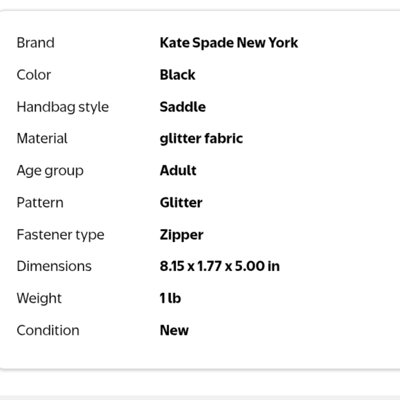 Kate Spade 💥 NWT 💥 Glittery Black Crossbody Bag. Glimmer - NEVER WORN! - Picture 17 of 17